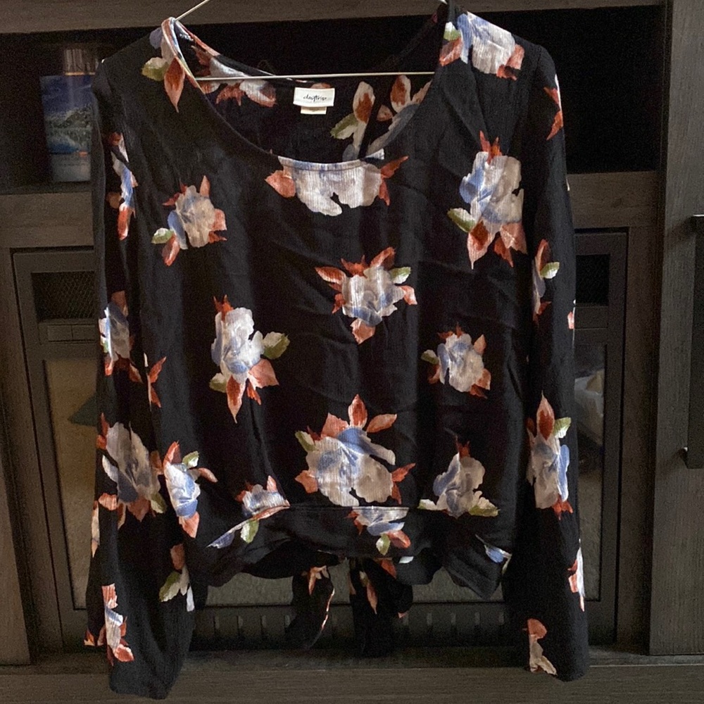 Floral open back blouse